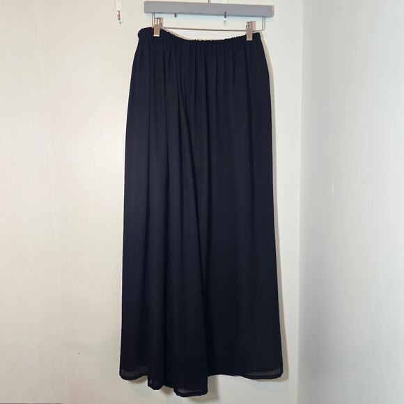 Vintage Bruno Pisano Full Length Flowy Maxi Skirt Size S Black Boho Made in USA - Picture 1 of 8